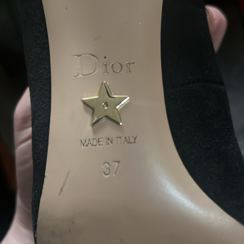 Christian Dior Women’s Black Suede High Heels size 6.5 - Picture 2 of 7
